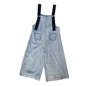 Rose Republic Wide Leg Denim Overalls With Frayed Pockets Women's Sz M